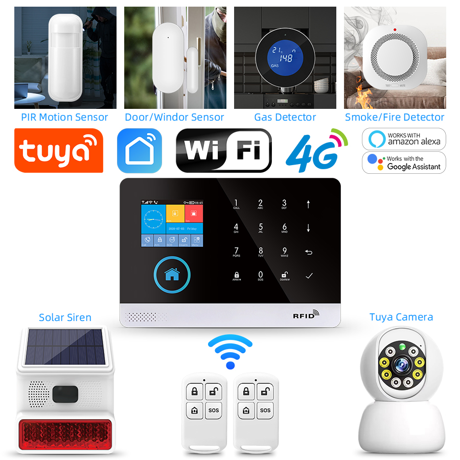Smart Home Automation Kit - 4G GSM Wifi Wireless Home Alarm